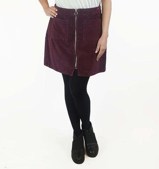 Ghanda purple cord mini skirt size 10 Ghanda preloved second hand clothes 3