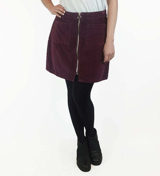 Ghanda purple cord mini skirt size 10 Ghanda preloved second hand clothes 1