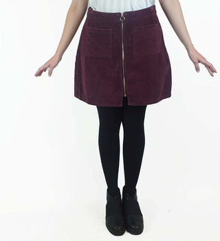 Ghanda purple cord mini skirt size 10 Ghanda preloved second hand clothes 2