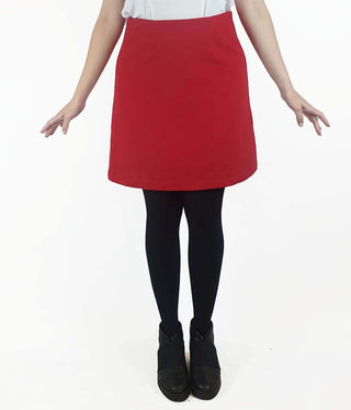 Preap & Coutts red wool/cashmere skirt size 2 (best fits 10) Preap & Coutts preloved second hand clothes 1