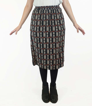 Frock Me Out black domino print skirt size S Frock Me Out preloved second hand clothes 5