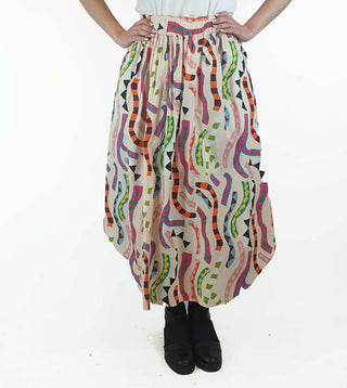 Gorman colourful snake-like print skirt size 10 Gorman preloved second hand clothes 3