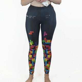 BlackMilk tetris print yoga / active pants size S BlackMilk preloved second hand clothes 3