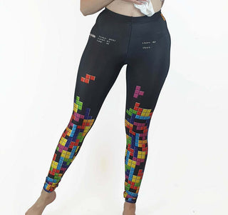 BlackMilk tetris print yoga / active pants size S BlackMilk preloved second hand clothes 2