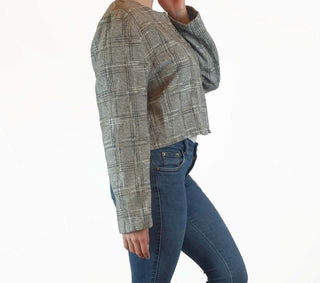 Domino grey plaid crop jacket size 10 (best fits 10-12) Unknown preloved second hand clothes 6