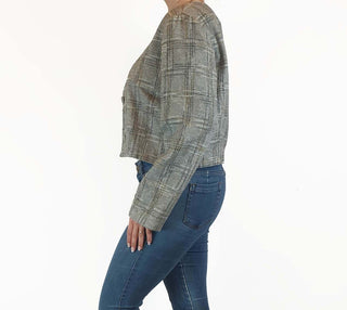 Domino grey plaid crop jacket size 10 (best fits 10-12) Unknown preloved second hand clothes 7