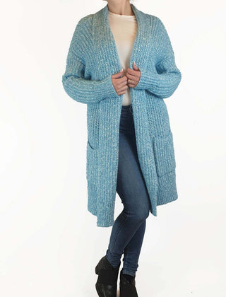 Country Road soft blue knit long cardigan size S (as new with tags, RRP $229) Country Road preloved second hand clothes 1