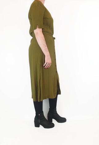 Gorman olive green half sleeve dress size 12 Gorman preloved second hand clothes 5