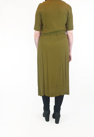 Gorman olive green half sleeve dress size 12 Gorman preloved second hand clothes 6