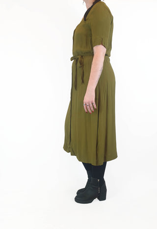 Gorman olive green half sleeve dress size 12 Gorman preloved second hand clothes 7