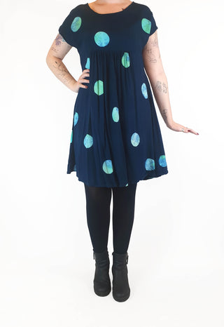 Frank & Dolly's navy dress with large blue polka dots size M Frank & Dolly's preloved second hand clothes 3