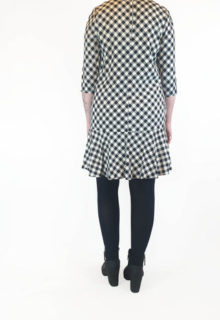 Country Road black and white gingham 93% silk 3/4 sleeve dress size 12 Dear Little Panko preloved second hand clothes 9