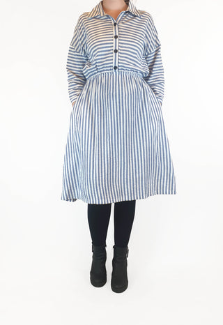 Kindling blue and white striped dress size 12