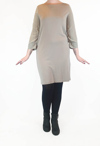 Cos grey half sleeve dress with silk sleeves size M (best fits size 12)