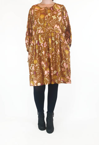 Sage & Claire mustard print long sleeve dress size M Sage & Claire preloved second hand clothes 5