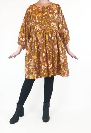 Sage & Claire mustard print long sleeve dress size M Sage & Claire preloved second hand clothes 3