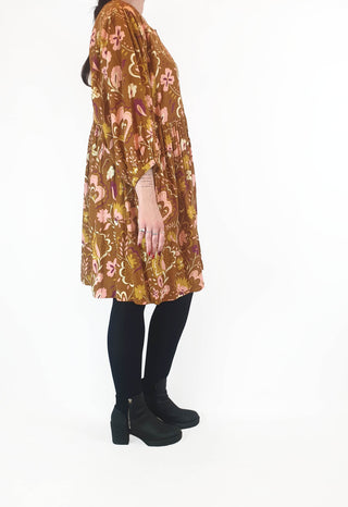 Sage & Claire mustard print long sleeve dress size M Sage & Claire preloved second hand clothes 6