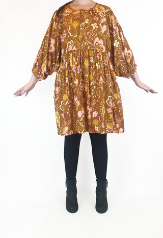 Sage & Claire mustard print long sleeve dress size M Sage & Claire preloved second hand clothes 4