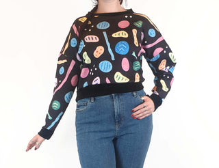 Zonkt colourful print cropped jumper size L-XL (fits 12-14) Zonkt preloved second hand clothes 2