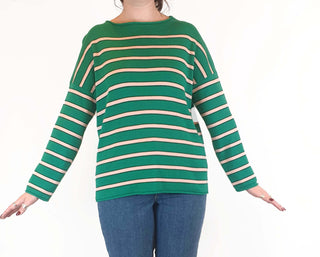 Nancybird green striped knit jumper size M Nancybird preloved second hand clothes 3