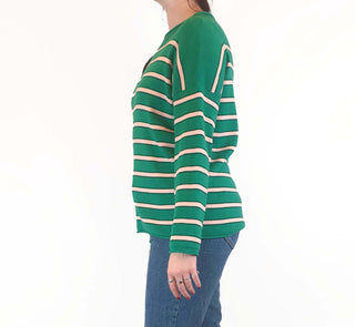 Nancybird green striped knit jumper size M Nancybird preloved second hand clothes 5