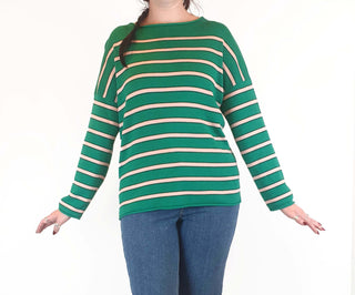 Nancybird green striped knit jumper size M Nancybird preloved second hand clothes 1