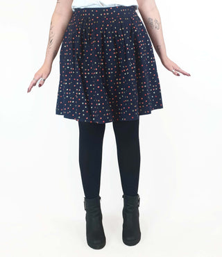 Made590 navy skirt with polka dot print size L, best fits 12-14 Made590 preloved second hand clothes 4