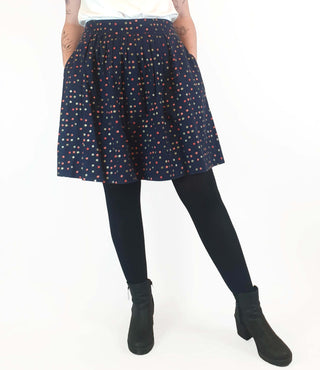 Made590 navy skirt with polka dot print size L, best fits 12-14 Made590 preloved second hand clothes 3