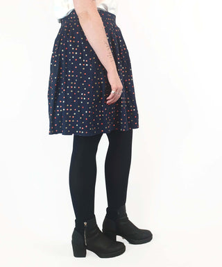 Made590 navy skirt with polka dot print size L, best fits 12-14 Made590 preloved second hand clothes 6