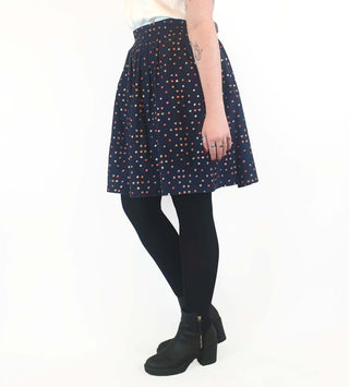 Made590 navy skirt with polka dot print size L, best fits 12-14 Made590 preloved second hand clothes 7