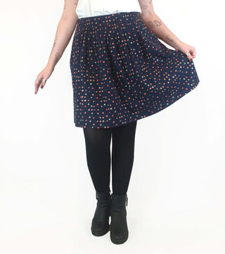 Made590 navy skirt with polka dot print size L, best fits 12-14 Made590 preloved second hand clothes 2