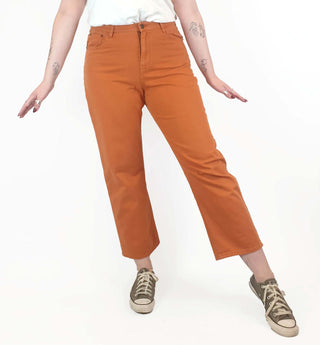 Gorman orange straight leg jeans size 14, best fits size 12-14 Gorman preloved second hand clothes 3