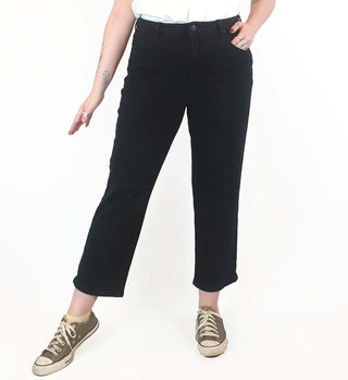 Silent Theory black straight leg jeans size 16 (tiny fit, best fits 12-14) Silent Theory preloved second hand clothes 1