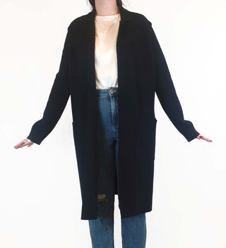 Trenery black majority wool long cardigan / jacket size M Trenery preloved second hand clothes 3