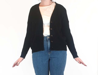 Gorman black wool mix textured knit cardigan size 12 Gorman preloved second hand clothes 1