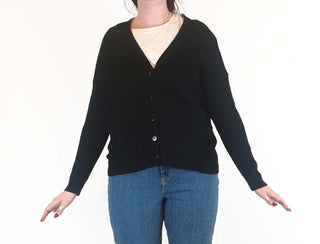 Gorman black wool mix textured knit cardigan size 12 Gorman preloved second hand clothes 2