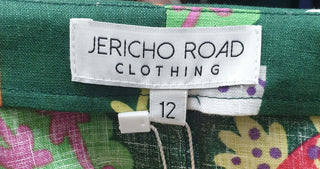 Jericho Road cropped green "crazy cactus" print wrap top size 12 Jericho Road preloved second hand clothes 5