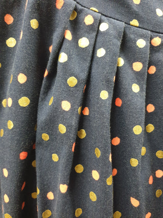 Made590 navy skirt with polka dot print size L, best fits 12-14 Made590 preloved second hand clothes 12