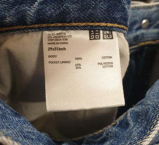 Uniqlo mid-denim straight leg jeans size 29, best fits 12-14 Uniqlo preloved second hand clothes 9