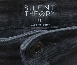 Silent Theory black straight leg jeans size 16 (tiny fit, best fits 12-14) Silent Theory preloved second hand clothes 8