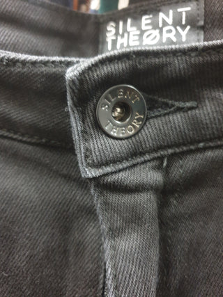 Silent Theory black straight leg jeans size 16 (tiny fit, best fits 12-14) Silent Theory preloved second hand clothes 9