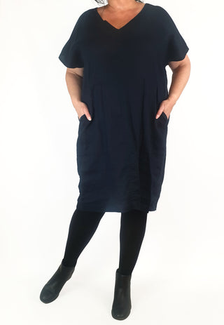 Commonry navy linen dress size 18 Commonry preloved second hand clothes 3