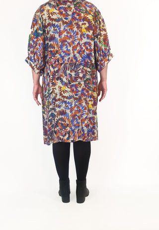Elk purple-based unique print dress size 18
