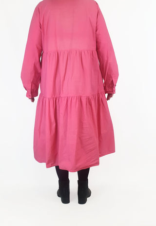 Alessandra hot pink long sleeve shirt dress size XXL Alessandra preloved second hand clothes 7