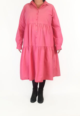 Alessandra hot pink long sleeve shirt dress size XXL Alessandra preloved second hand clothes 2