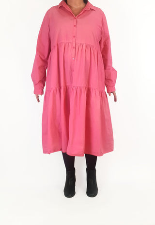 Alessandra hot pink long sleeve shirt dress size XXL Alessandra preloved second hand clothes 3