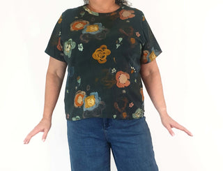 Nancybird black unique print tee shirt size XXL