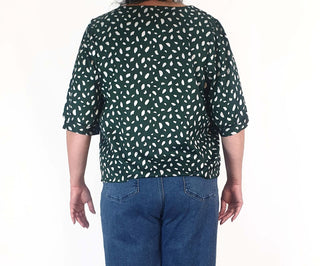 Atmos & Here green print half sleeve top size 18 Atmos & Here preloved second hand clothes 5