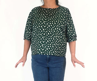 Atmos & Here green print half sleeve top size 18 Atmos & Here preloved second hand clothes 2