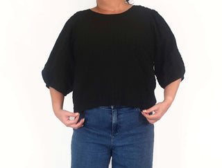 Gorman black seersucker top from Winter 2023 size 16